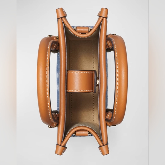 Tory Burch T Monogram Mini Denim Tote Bag - Picture 5 of 17